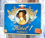 Mooie oude metalen sigarendoos "Karel I Perfect" (leeg), Verzamelen, Ophalen of Verzenden, Gebruikt, Tabaksdoos of Verpakking