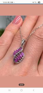 Pendentif en argent massif avec rubis naturels, Neuf, Enlèvement ou Envoi, Avec pierre précieuse, Argent