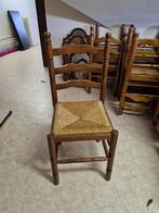 vintage eiken stoel met rieten zitting, Antiquités & Art, Enlèvement