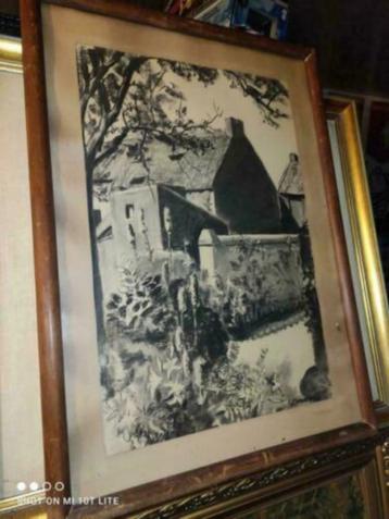 fusain maison signe SERMON Lucien Léandre beschikbaar voor biedingen