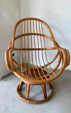 Rotan egg chair vintage draaistoel, Enlèvement ou Envoi