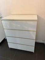 MALM Ladekast met 4 lades, wit, 80x100 cm, 3 of 4 laden, Ophalen, Gebruikt, 100 tot 150 cm