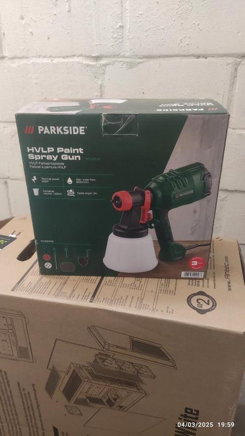 Parkside PFS 450 B1 verfpistool, Doe-het-zelf en Bouw, Schildersmaterialen, Gebruikt, Ophalen of Verzenden