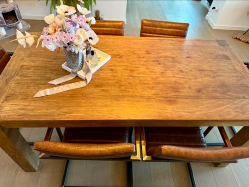 Tafel + 6 stoelen, Huis en Inrichting, Tafels | Eettafels, Zo goed als nieuw, Ophalen
