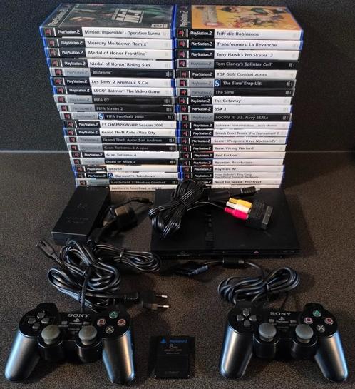 PS2 Slim met 40 games, 2 controllers & memory card, Consoles de jeu & Jeux vidéo, Consoles de jeu | Sony PlayStation 2, Comme neuf