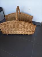 Rotan rieten houtmand met handvat, magazinemand, Gebruikt, Rechthoekig, Mand, Ophalen of Verzenden