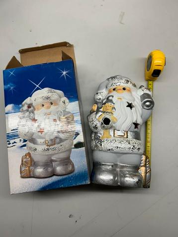 Kerstman 25 cm, windlicht, kerstdecoratie, theelichthouder beschikbaar voor biedingen