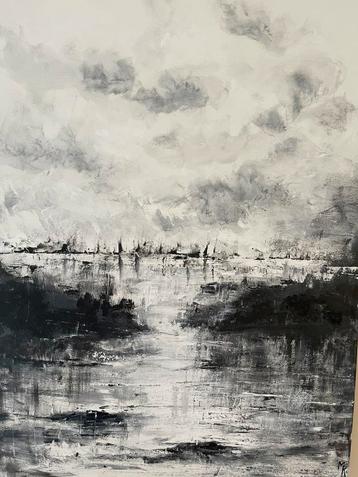Abstract vrij groot tijdloos schilderij Mk Art beschikbaar voor biedingen