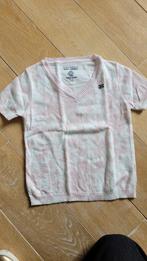Wit- roze tricot T-shirt - Scapa - maat 128 (8 jaar), Meisje, Scapa, Gebruikt, Ophalen of Verzenden