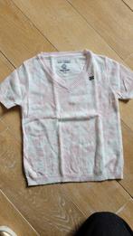 Wit- roze tricot T-shirt - Scapa - maat 128 (8 jaar), Kinderen en Baby's, Kinderkleding | Maat 128, Meisje, Ophalen of Verzenden