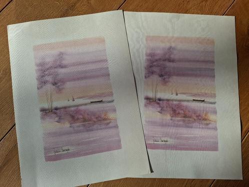 Vintage aquarellen, Antiek en Kunst, Kunst | Tekeningen en Fotografie, Ophalen