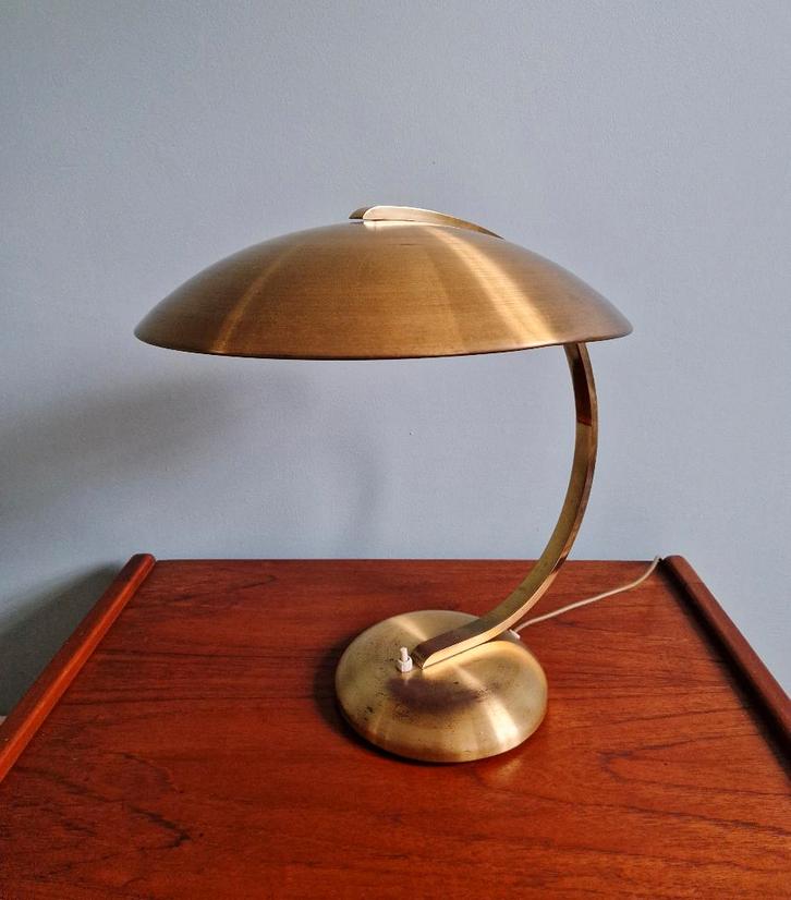 Bauhaus koperen bureaulamp, Egon Hillebrand, 1930, Antiek en Kunst, Antiek | Verlichting, Ophalen of Verzenden