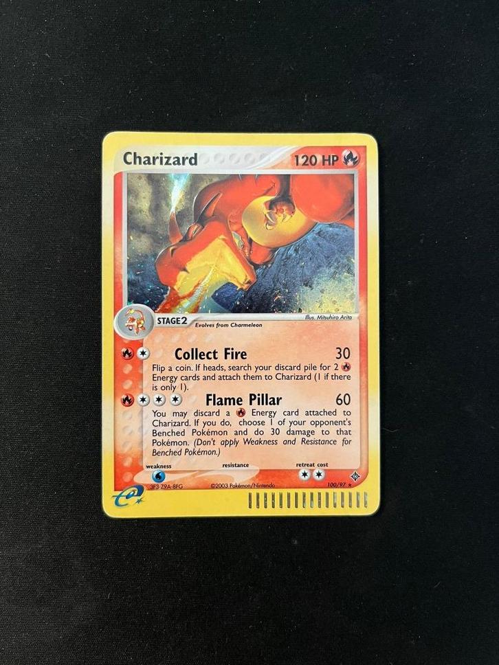 Charizard #100 Ex Dragon met swirl, Hobby en Vrije tijd, Verzamelkaartspellen | Pokémon, Gebruikt, Losse kaart, Foil, Ophalen of Verzenden