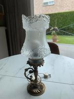 Vintage lampekapje massief koper met glas, Antiek en Kunst, Ophalen