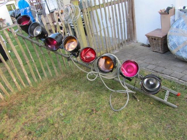 Vintage disco spots op alu rail, Muziek en Instrumenten, Licht en Laser, Gebruikt, Licht, Ophalen