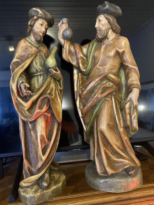 de heilige tweelingbroers Cosmas en Damianus in hout, Antiek en Kunst, Antiek | Religieuze voorwerpen, Ophalen of Verzenden