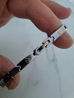Bracelet  or et inox, Handtassen en Accessoires, Armbanden, Ophalen, Zo goed als nieuw, Goud, Goud