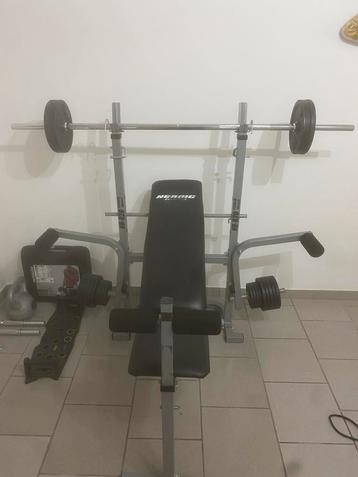 Banc de musculation avec poids, Enlèvement, Utilisé, Bras, Haltère