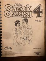 BALLY SPEAK EASY 4 MANUEL AVEC SCHÉMAS, Enlèvement ou Envoi, Bally, Flipper (jeu), Comme neuf