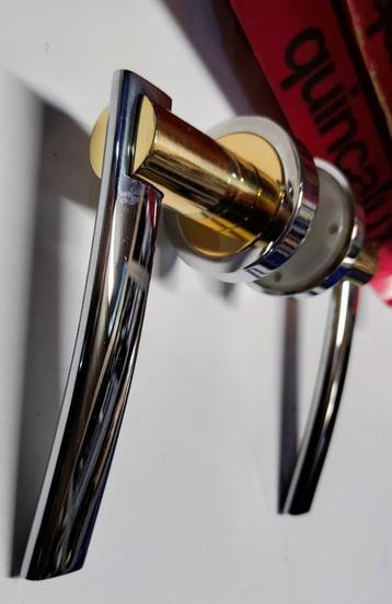 deurklinken 2 paar goud/ zilver massief koper deurkruk beschikbaar voor biedingen