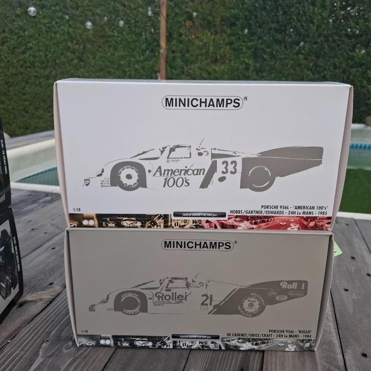 2 x 1/18 Minichamps Porsche 956L 24h Le Mans, Hobby en Vrije tijd, Modelauto's | 1:18, Nieuw, Auto, MiniChamps, Ophalen of Verzenden