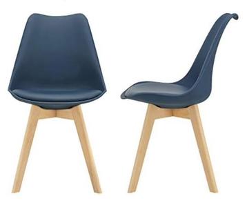 Paar blauwe Scandinavische eetkamerstoelen beschikbaar voor biedingen