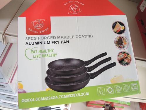 Koeken/braadpan set van 3., Huis en Inrichting, Keuken | Potten en Pannen, Nieuw, Koekenpan of Braadpan, Aluminium, Inductieplaat