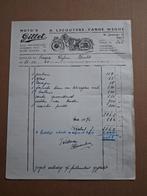 oude factuur MOTO GILLET jaar 1951 tielt, Motos, Enlèvement ou Envoi, Utilisé
