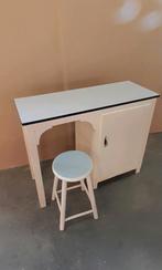 Retro jaren '50 - '60 werktafeltje met stoeltje, Ophalen of Verzenden, Hout