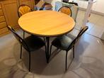 Ronde eettafel + 4 stoelen, Huis en Inrichting, Ophalen, Zo goed als nieuw