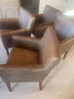 Stoelen in echt Leer, Huis en Inrichting, Ophalen of Verzenden, Gebruikt, Bruin, Leer