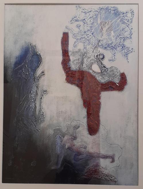 "In het teken van 73" - Jan Vaerten, Antiek en Kunst, Kunst | Schilderijen | Abstract, Ophalen of Verzenden