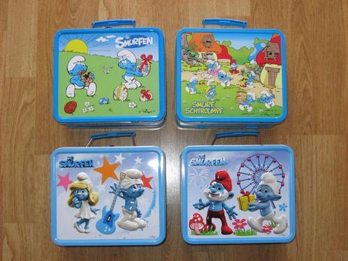 4x blikken doos broodtrommel smurfen delacre, Verzamelen, Smurfen, Nieuw, Ophalen of Verzenden