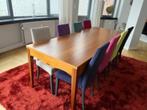 Kersenhouten tafel van 220x88 + acht stoelen, Huis en Inrichting, Ophalen, Gebruikt, Vijf personen of meer, 200 cm of meer