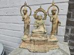 Buddha -Boedha -Bouddha .antiek bronzen triptiek -Thailand, Antiek en Kunst, Ophalen of Verzenden