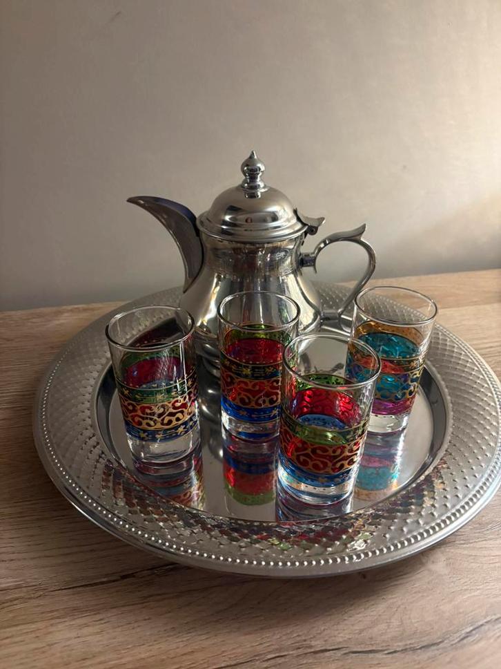 Authentieke Marokkaanse theeset, Antiek en Kunst, Antiek | Servies compleet, Ophalen of Verzenden