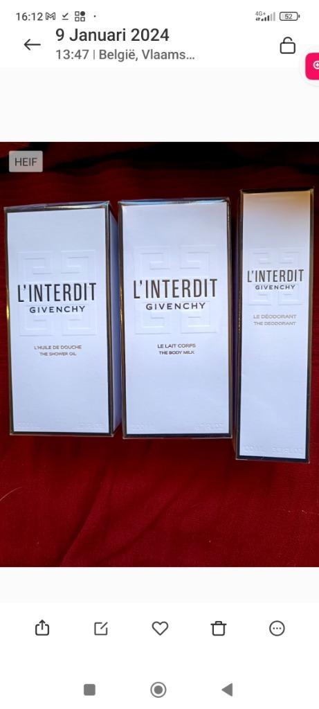 3x Givenchy L'Interdit: huile douche, lait corporel et, Bijoux, Sacs & Beauté, Beauté | Soins du corps, Neuf, Baignoire & Douche