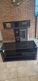 Glazen tv-meubel, Ophalen, Gebruikt, 100 tot 150 cm, 100 tot 150 cm