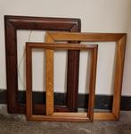 3 cadres anglais anciens Pitch Pine Pure and Natural Oak, Maison & Meubles, Enlèvement, Utilisé, 50 à 75 cm, Bois