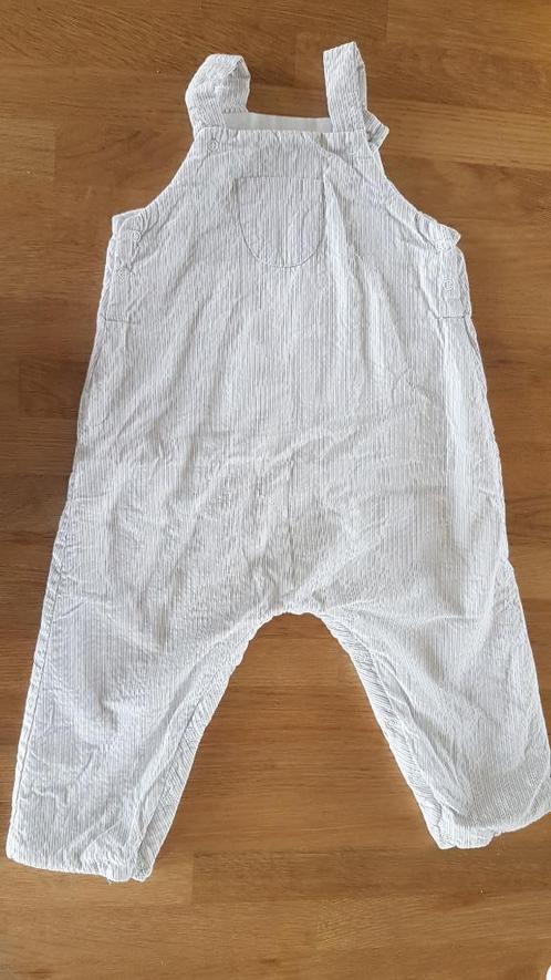 PETIT BATEAU - Salopette épaisse lignée blanc/gris - 12 mois, Enfants & Bébés, Vêtements de bébé | Taille 74, Utilisé, Garçon ou Fille