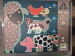 Prachtige puzzel van djeco met 6 verschillende puzzels, Enlèvement, Comme neuf