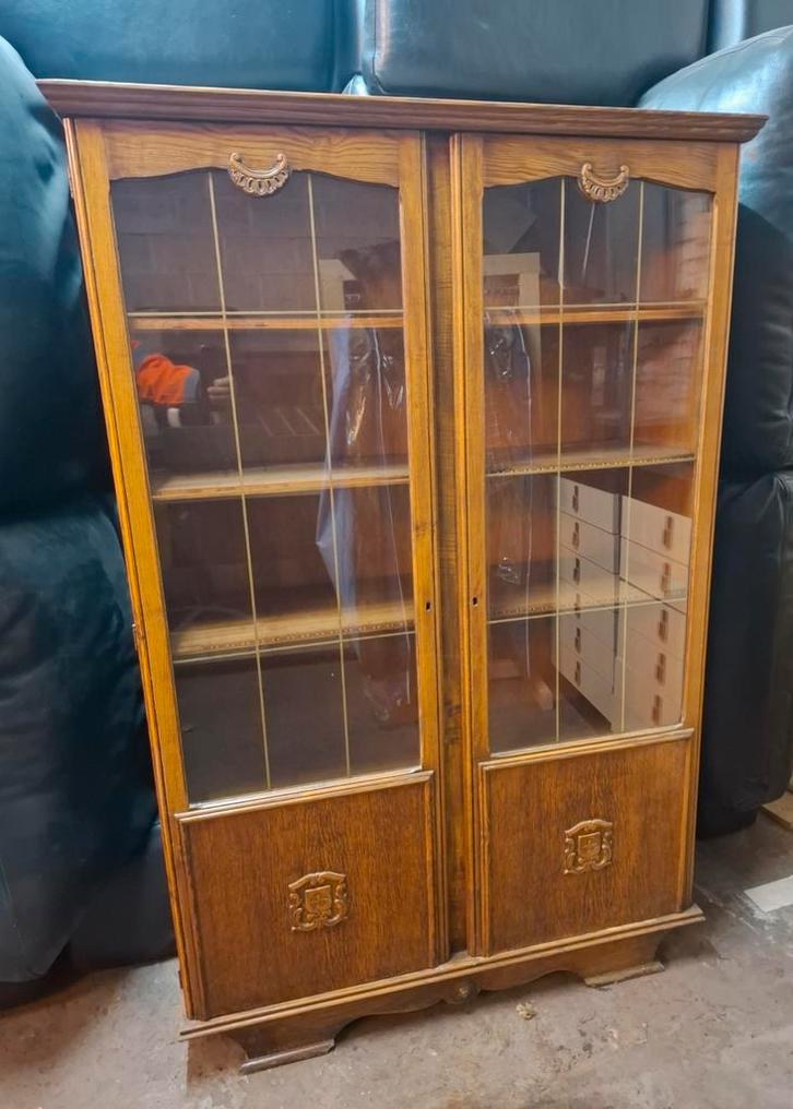 Vitrine deux portes à étagères., Maison & Meubles, Armoires | Vitrines, Utilisé, Enlèvement