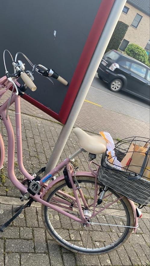 Mooie roze stads fiets met honden mandje, Vélos & Vélomoteurs, Vélos | Femmes | Vélos pour femme, Comme neuf, Vitesses, Enlèvement