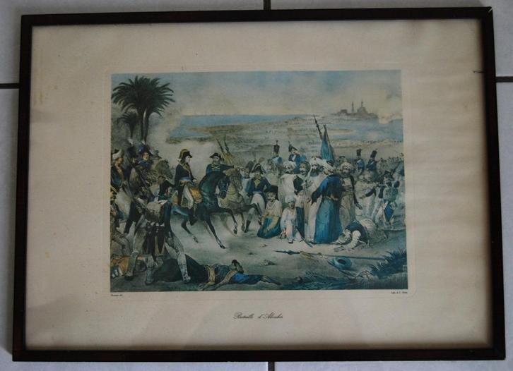 Litho van Charles Motte : Bataille d'Aboukir - Napoleon, Antiek en Kunst, Kunst | Litho's en Zeefdrukken, Ophalen of Verzenden