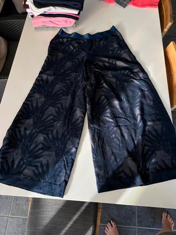 Xandres lange wijde broek - donkerblauw - 40 - nieuw