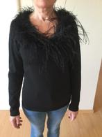 Pull léger avec plumes, Ophalen of Verzenden, Zo goed als nieuw, Maat 38/40 (M), Zwart
