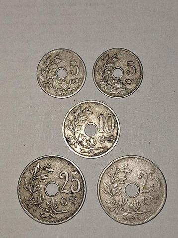 Set van 5 zeer fraaie belgische munten