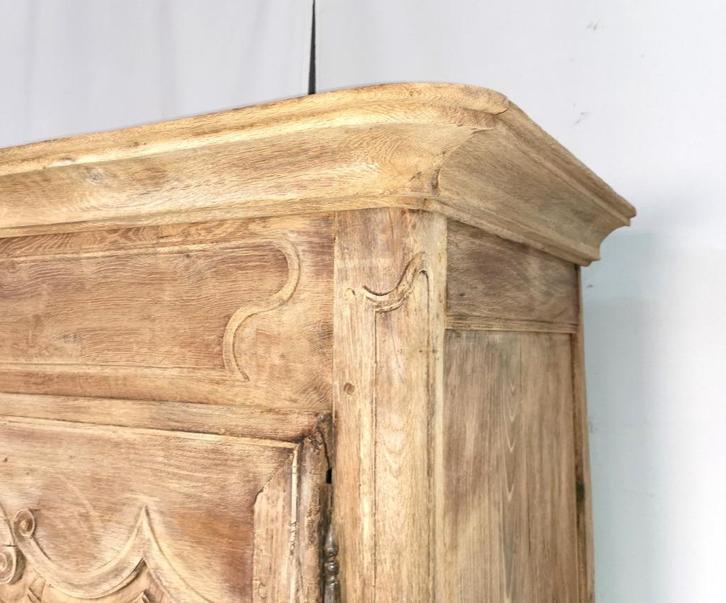 antiek geloogde eiken Franse linnen-kleerkast, Antiek en Kunst, Antiek | Meubels | Kasten, Ophalen