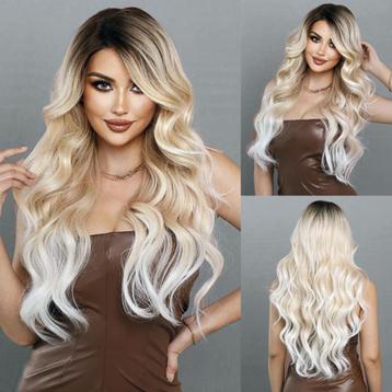 Swiss lace front pruik lang haar blondmix mix model Bora beschikbaar voor biedingen