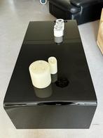 Salontafel gehard zwart glas ronde hoeken, Huis en Inrichting, Ophalen, Kunststof, Gebruikt, 100 tot 150 cm